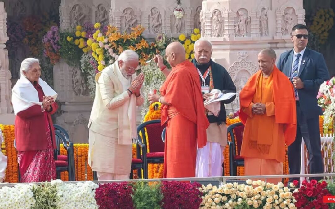 PM Narendra Modi Attends Pran Pratishtha Ceremony at Ayodhya’s Newly Built Shri Ram Janmbhoomi Mandir