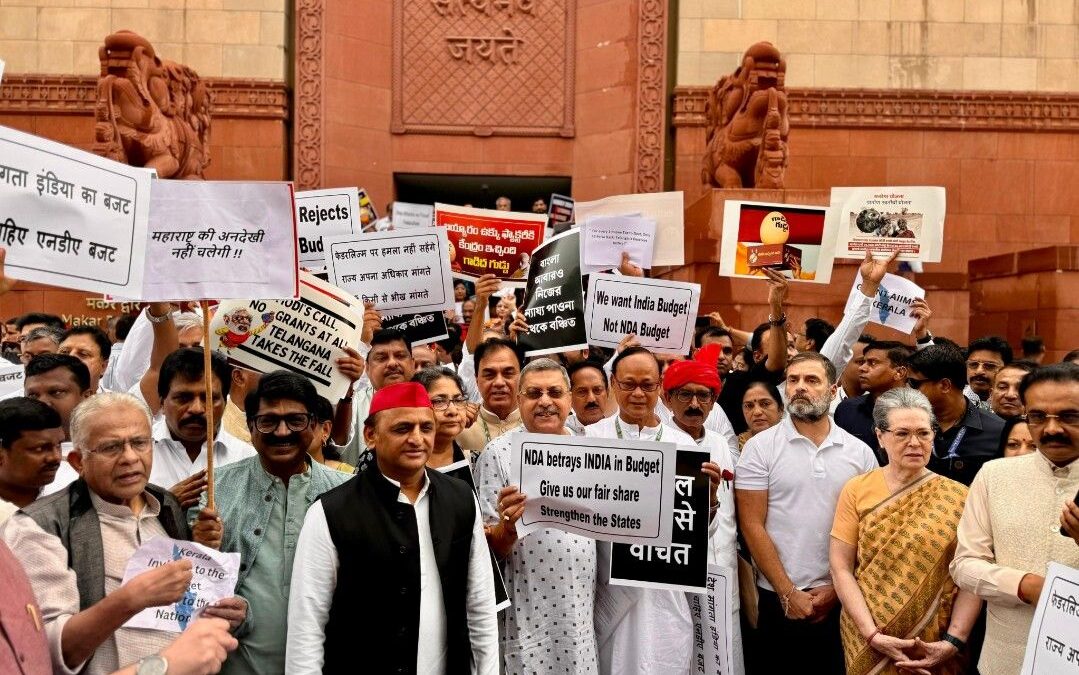 India Alliance Protests Modi Government’s Budget, Cites Discrimination Against States