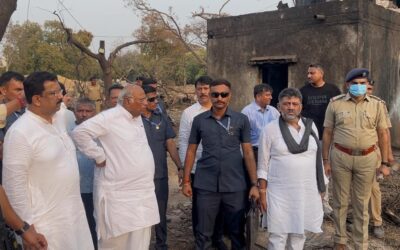 AICC President Mallikarjun Kharge Visits Ahmedabad Plane Crash Site, Meets Victims at Civil Hospital