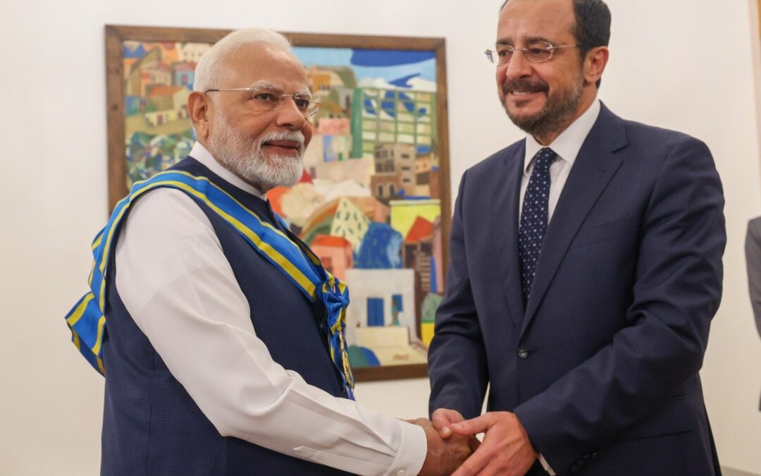 Prime Minister Narendra Modi Honoured with Cyprus’s Highest Award, Dedicates it to 140 Crore Indians