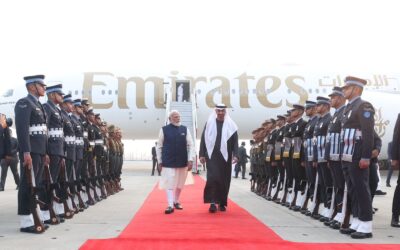 PM Narendra Modi Welcomes UAE President Sheikh Mohamed bin Zayed in New Delhi, Holds Wide-Ranging Talks