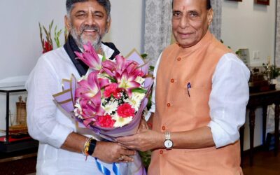DK Shivakumar Meets Defence Minister Rajnath Singh, Raises Bengaluru Development Concerns