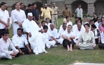 INDIA Alliance MPs Hold Peaceful Sit-in at Raj Ghat, Accuse BJP of Undermining Democracy